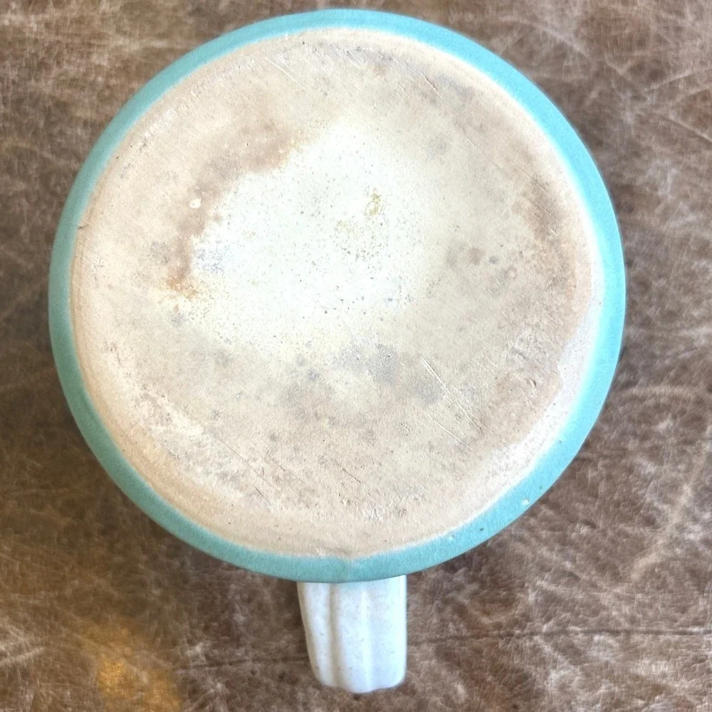 Studio Pottery Miniature Beehive Pitcher Creamer Speckled Cream Seafoam Green